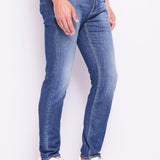 Jeans chino slim con lavaggio usato