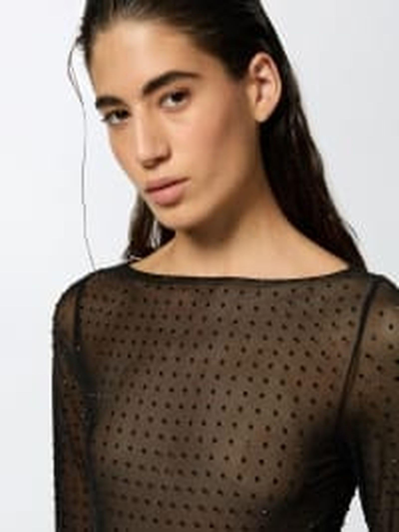 Maglia in tulle con strass 103911-A220 Z99 PINKO 
