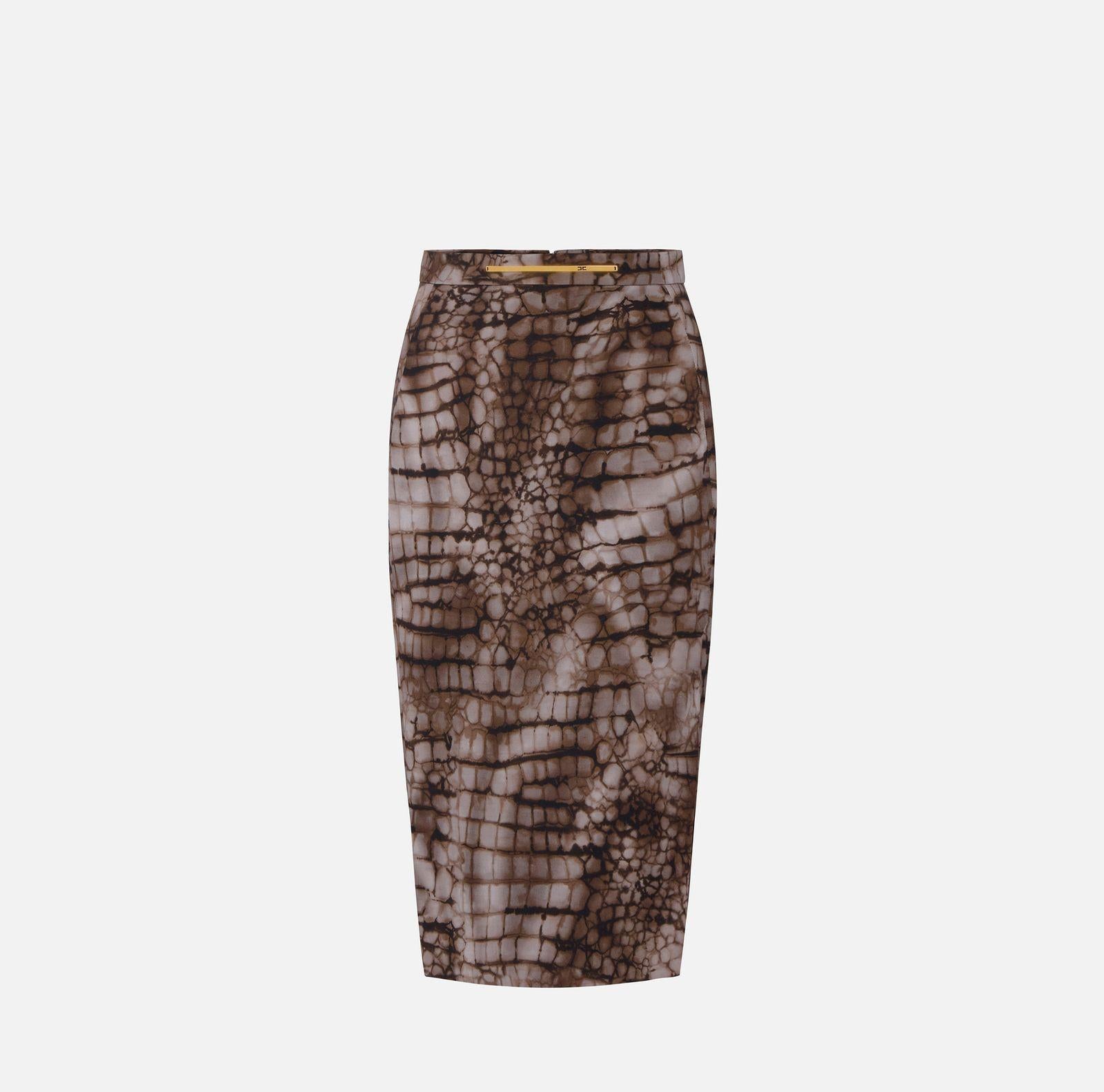 Gonna stampa alligatore - Elisabetta Franchi GO14961E2 644 ELISABETTA FRANCHI 