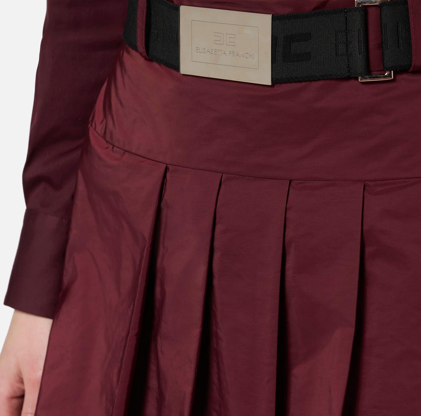 Minigonna a pieghe in naylon GO03546E2 CG3 ELISABETTA FRANCHI 