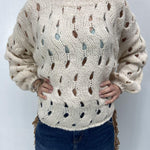 Maglia intrecciata - Ofelia JS376 BEIGE OFELIA 