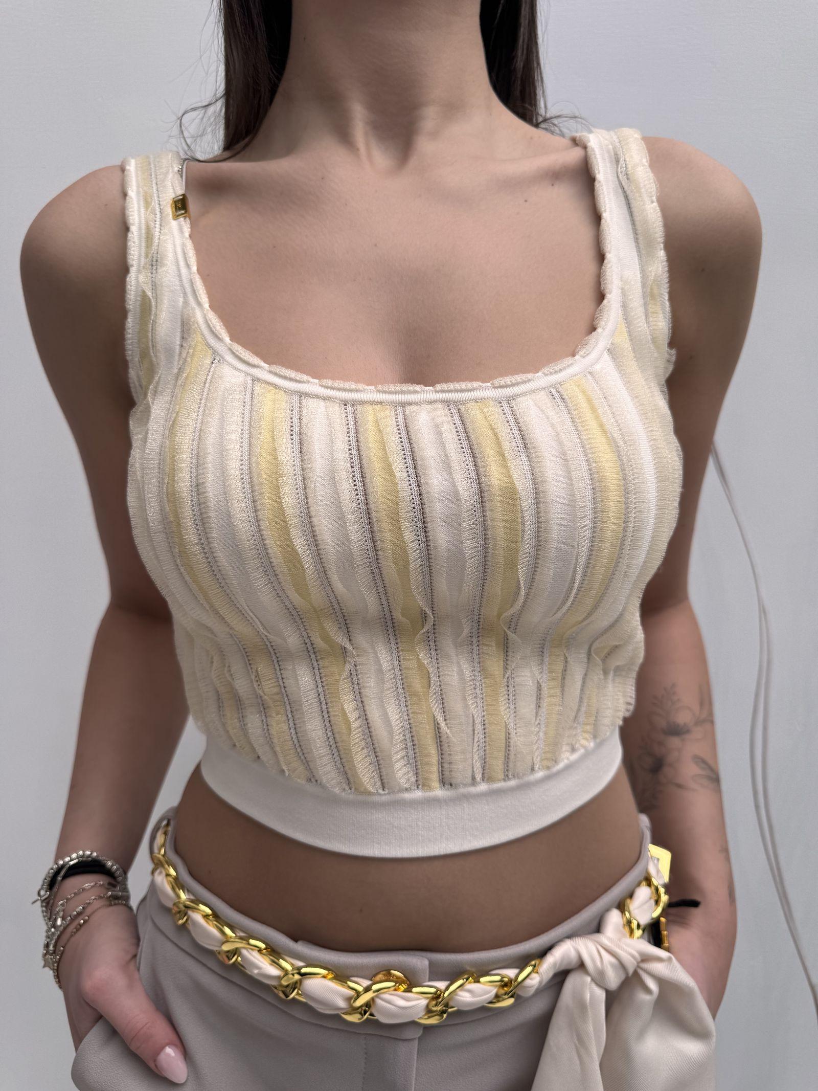 Top crop dettaglio lurex - Elisabetta Franchi TK36S51E2 DN4 ELISABETTA FRANCHI 