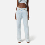 Jeans a palazzo con dettaglio logo - Elisabetta Franchi PJ94I51E2 192 ELISABETTA FRANCHI 