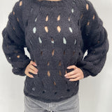 Maglia intrecciata JS376 NERO OFELIA 