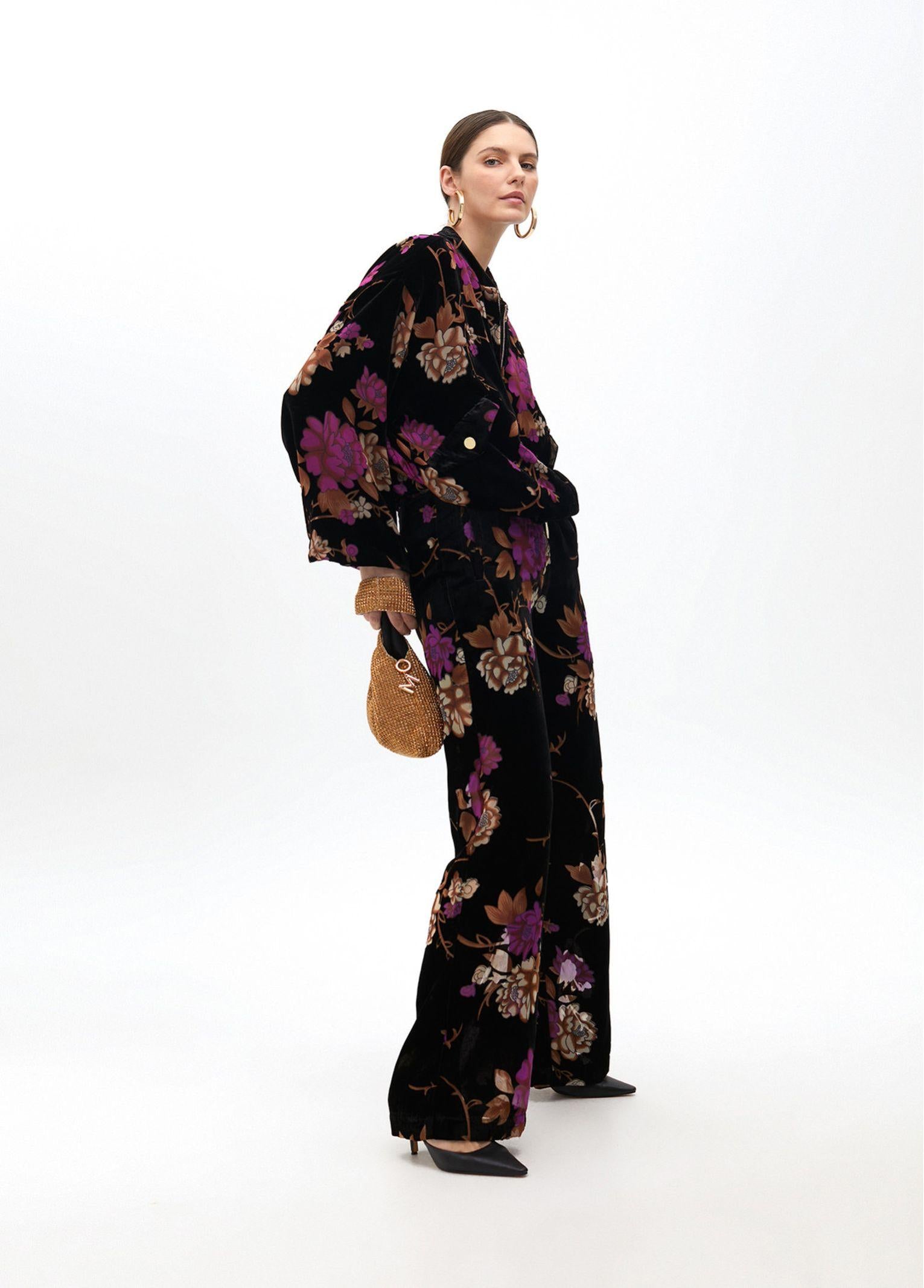 Bomber in velluto devorè MF2502016 22N MAITE 