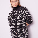 Cardigan jacquard animalier