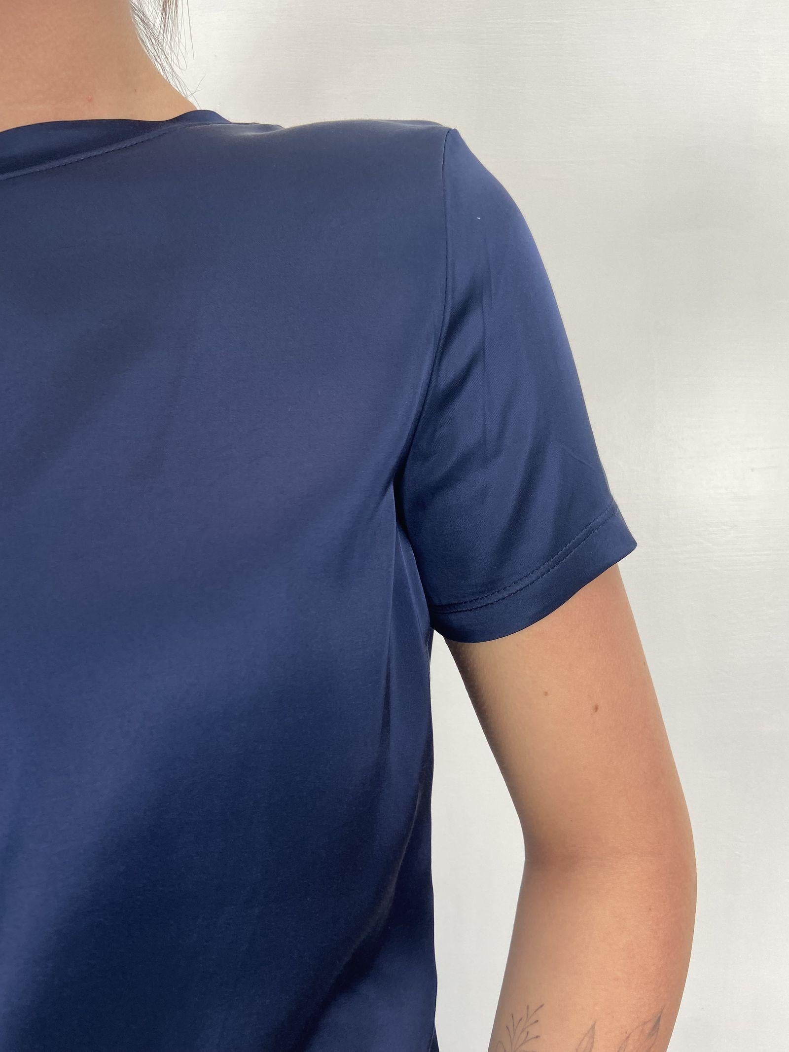 T-shirt lucida girocollo MM203633 BLU OFELIA 