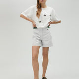 Shorts con banda a righe in vita