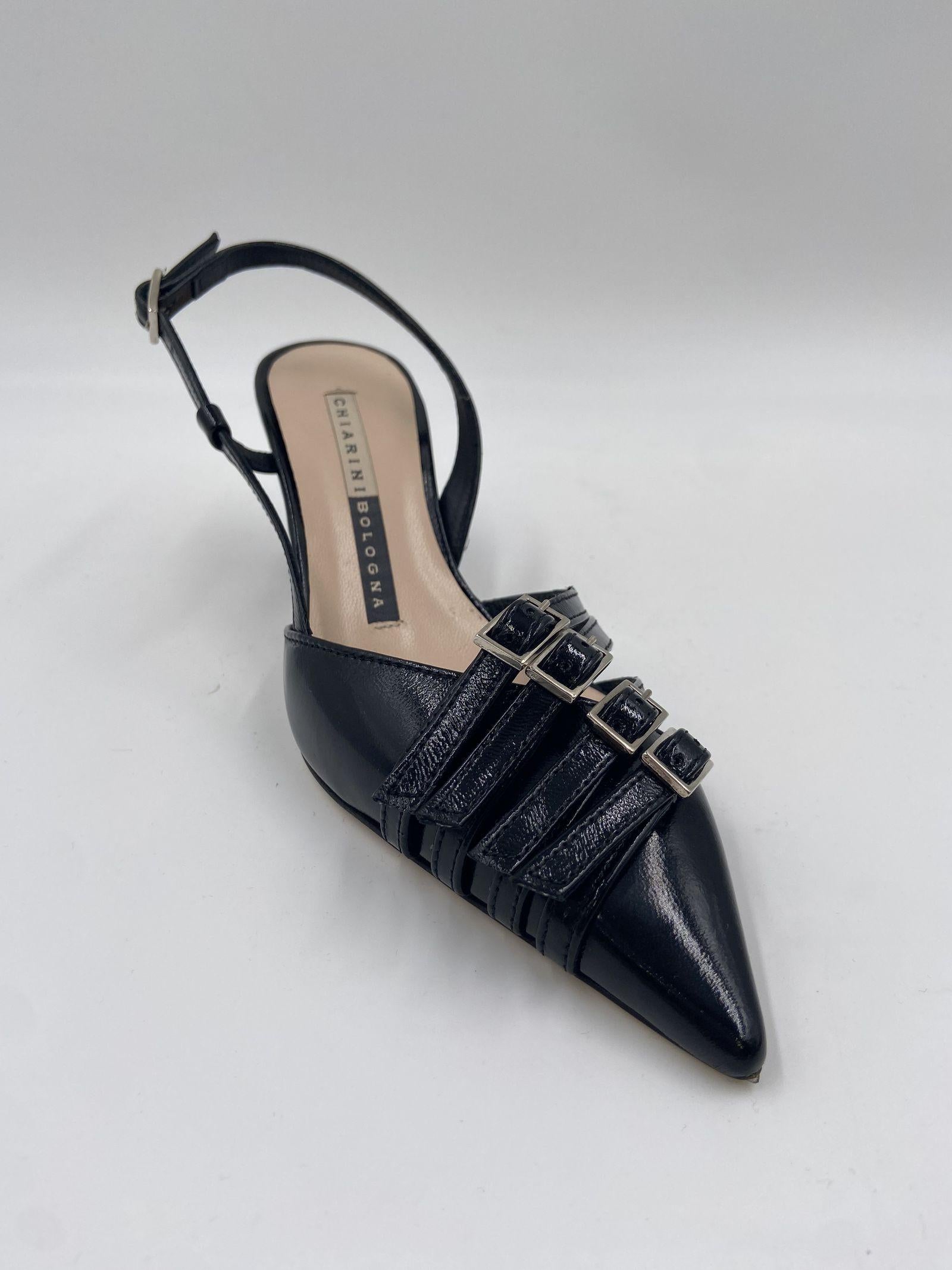 Slingback fibbie nere - Chiarini 600 NERO CHIARINI 