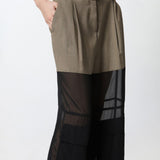 Pantalone cargo con georgette semitrasparente