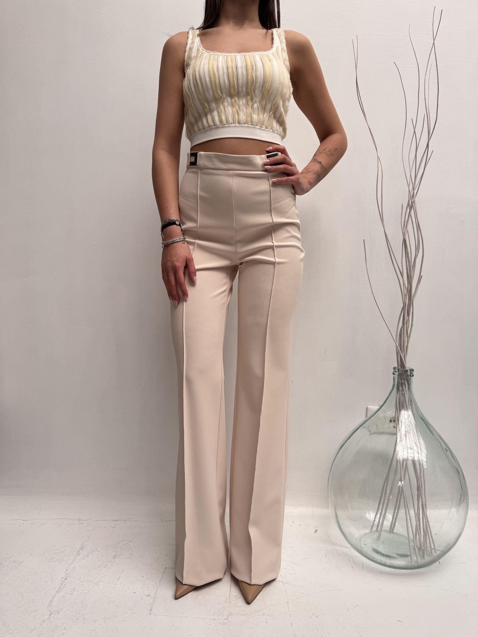 Pantalone con placca oro - Elisabetta Franchi PA00436E2 193 ELISABETTA FRANCHI 
