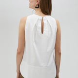 Top in popeline con spalline