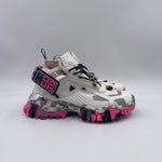 Sneakers bianco grigio e fucsia 033 1050BIANCO CLJD 
