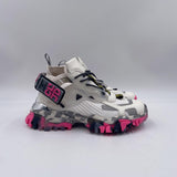 Sneakers bianco grigio e fucsia 033 1050BIANCO CLJD 