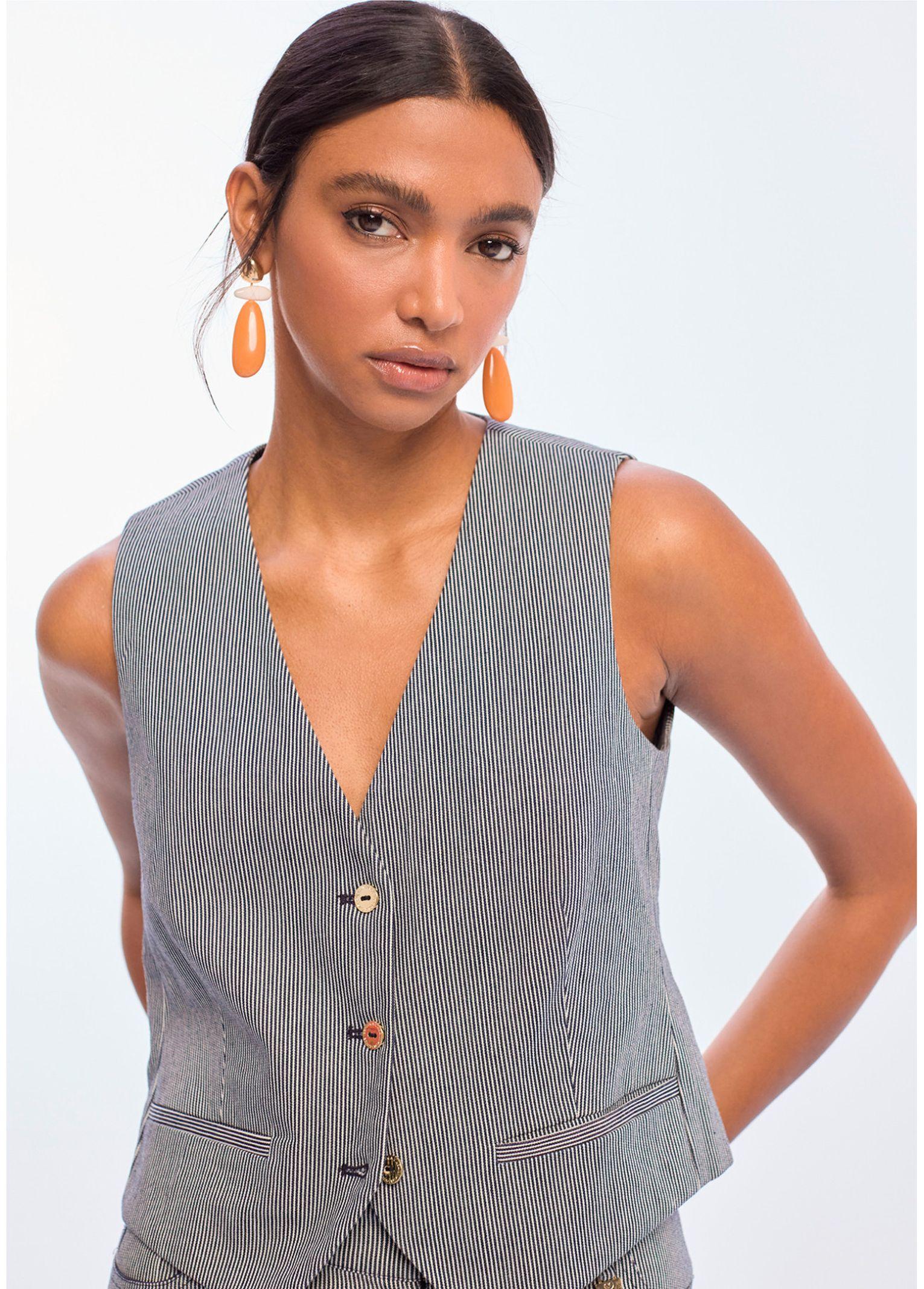 Gilet in twill a righe - LolaCasademunt LS2602019 20N LOLA 