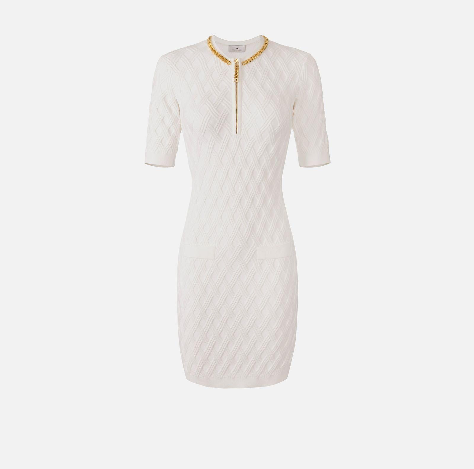 Abito a rombi con catena gioiello - Elisabetta Franchi AM20B56E2 360 ELISABETTA FRANCHI 