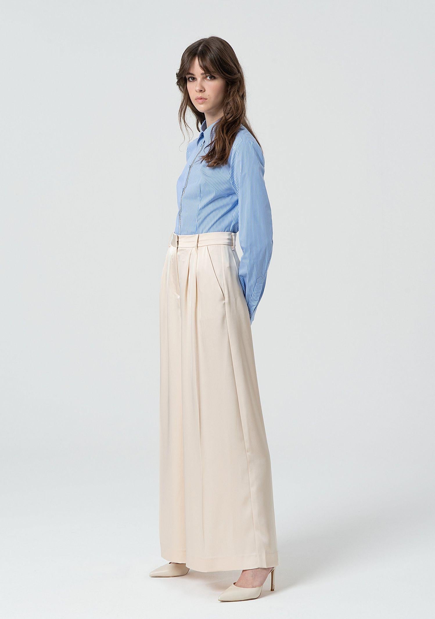 Pantaloni a palazzo in raso FR25SV3002W41101 251 FRACOMINA 
