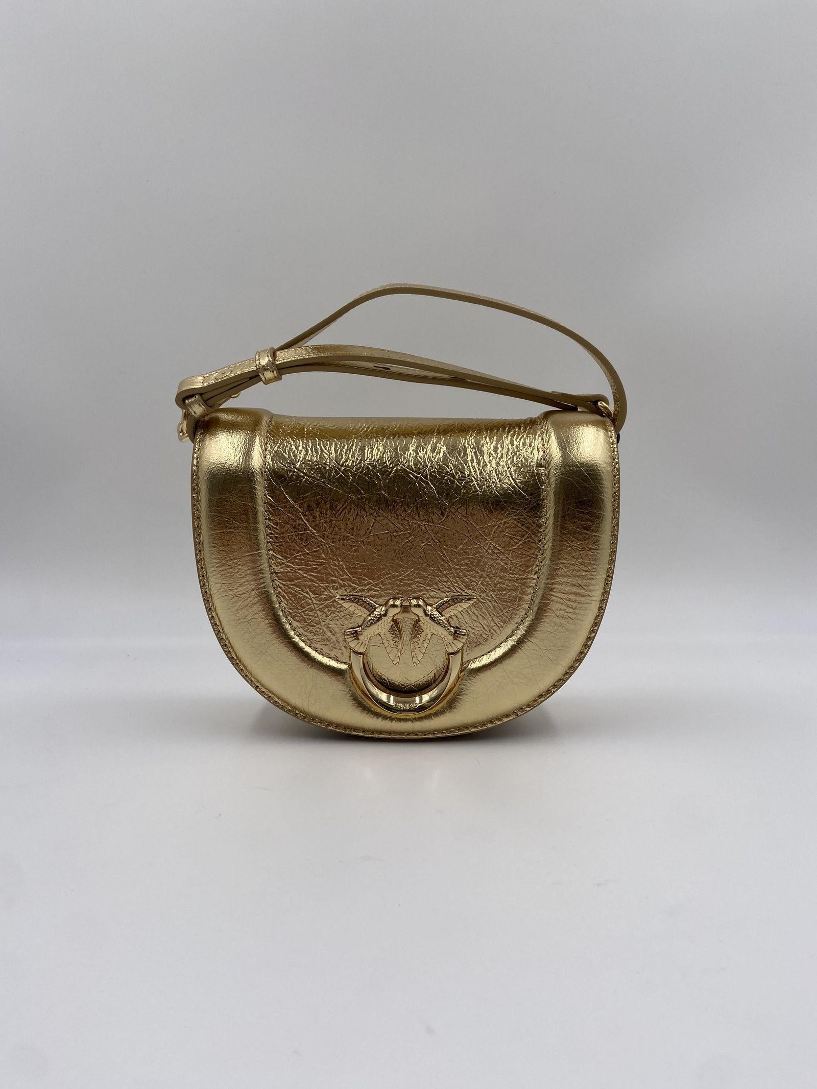 Borsa in pelle craccata lucida 101969- A1JGZZLB PINKO 