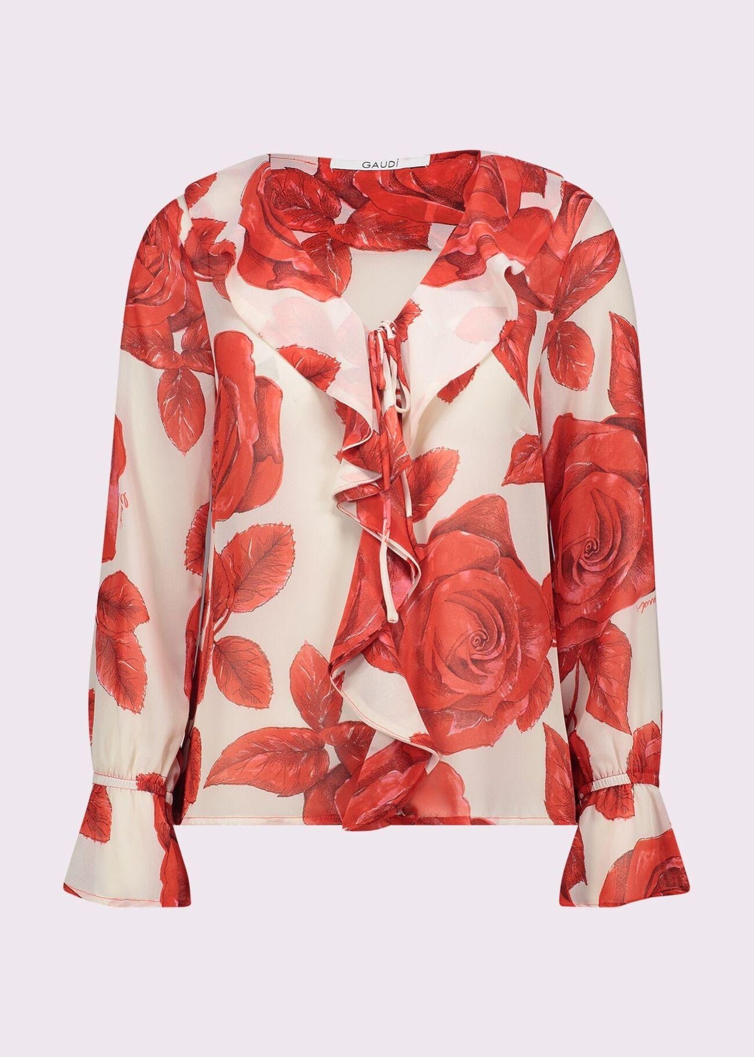 Camicia in fantasia con rouches 511FD45007 51104701 GAUDI' 