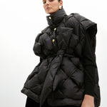 Gilet trapuntato con cintura MF2501006 00N MAITE 