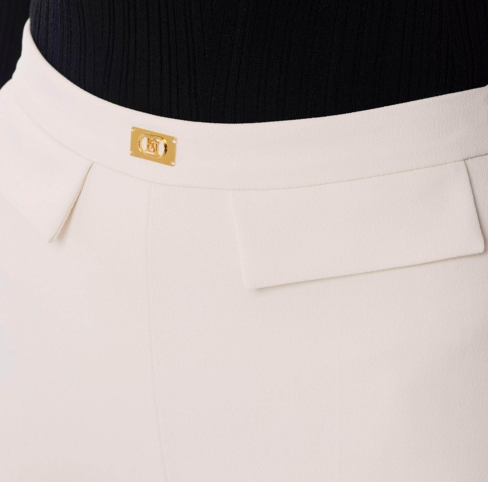 Pantalone slim in crèpe - Elisabetta Franchi PA07751E2 193 ELISABETTA FRANCHI 