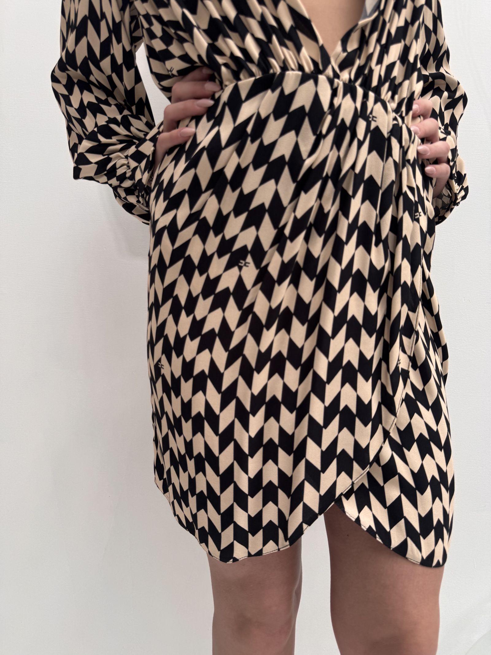 Abito stampa geometrica - Elisabetta Franchi AB38632E2 G80 ELISABETTA FRANCHI 
