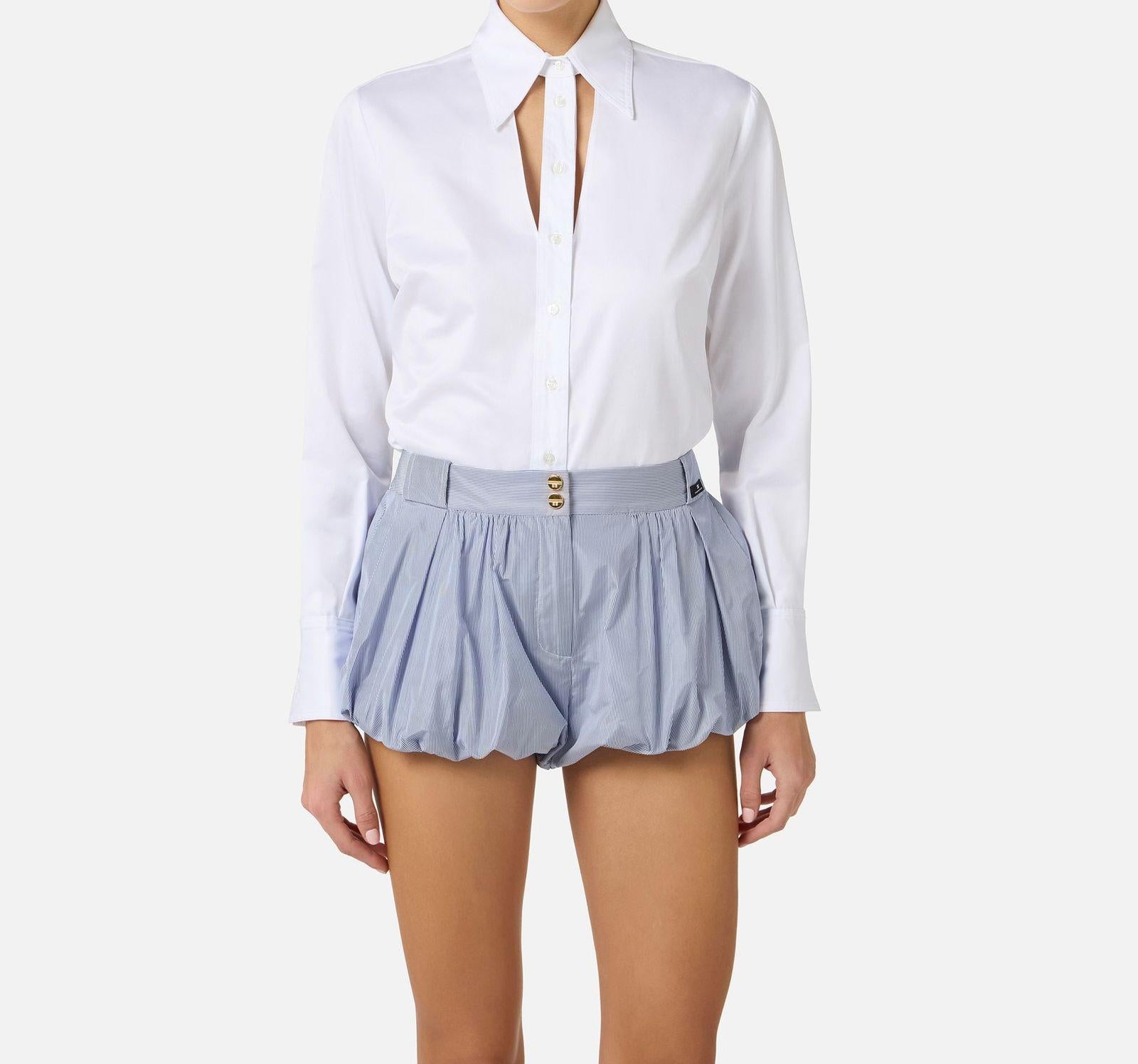 Camicia con cut-out e ricami - Elisabetta Franchi CA12861E2 100 ELISABETTA FRANCHI 
