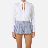 Camicia con cut-out e ricami - Elisabetta Franchi CA12861E2 100 ELISABETTA FRANCHI 
