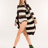 Cardigan lungo a righe