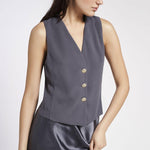 Gilet in crepe satin LOIT07D8 22 CARLA G. 