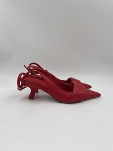 Sandalo slingback in pelle