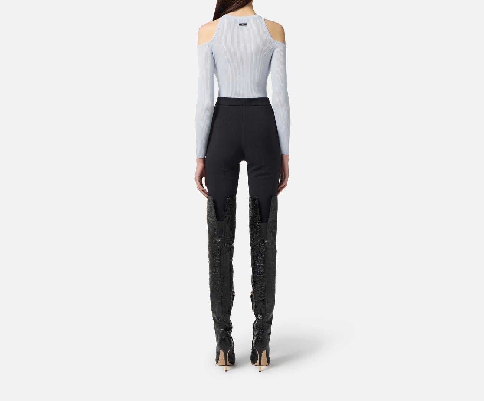 Pantalone con zip - Elisabetta Franchi PA10856E2 110 ELISABETTA FRANCHI 