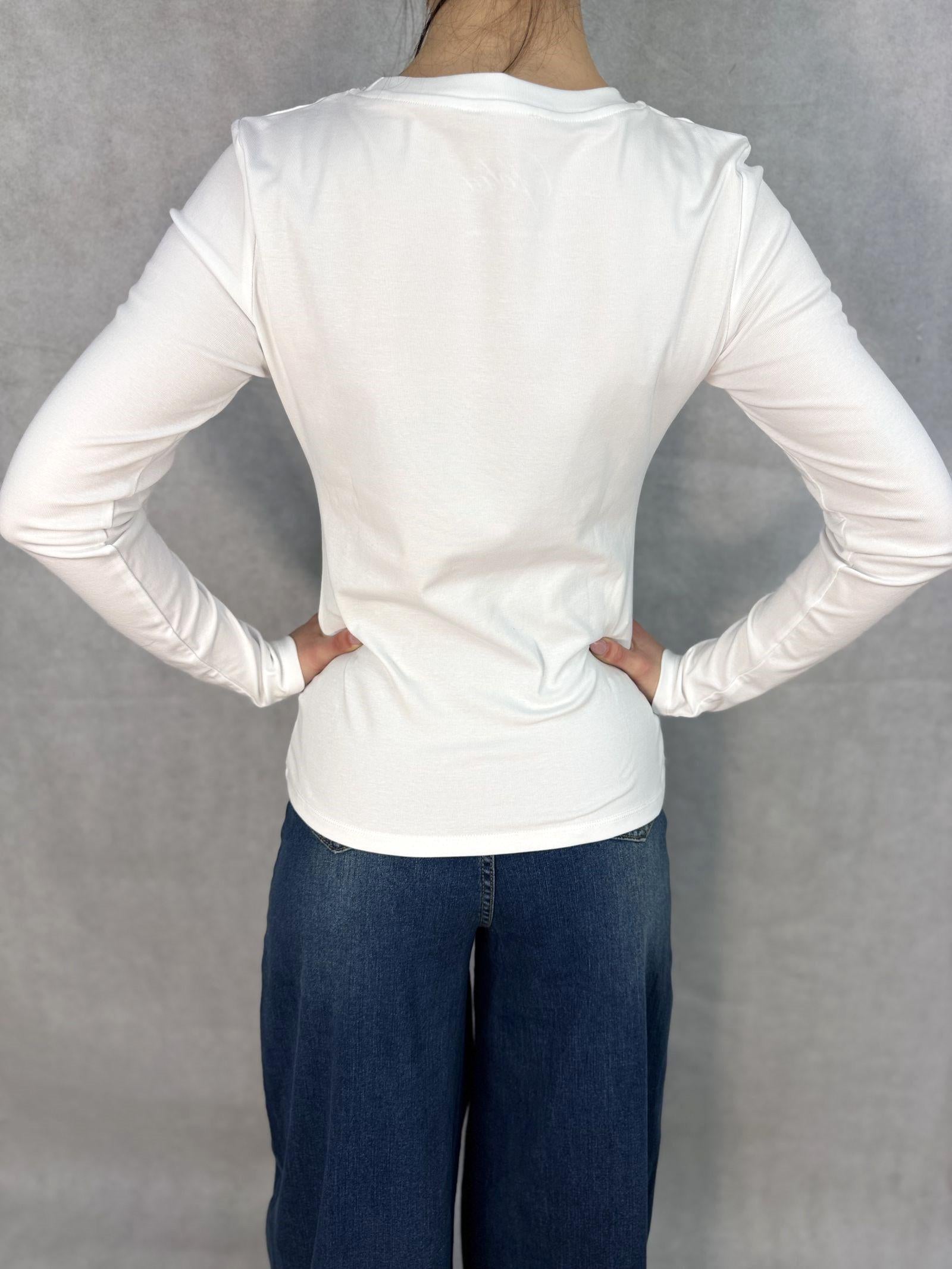T- shirt manica lunga LC23465 BIANCO OFELIA 