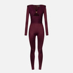 Tuta in lycra lucida con inserti plissè TU01946E2 CG3 ELISABETTA FRANCHI 