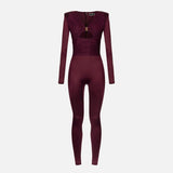 Tuta in lycra lucida con inserti plissè TU01946E2 CG3 ELISABETTA FRANCHI 