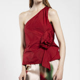 Top con rosa taffetas
