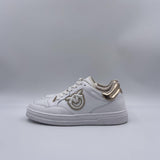 Sneakers tennis in pelle con dettagli metallizzati