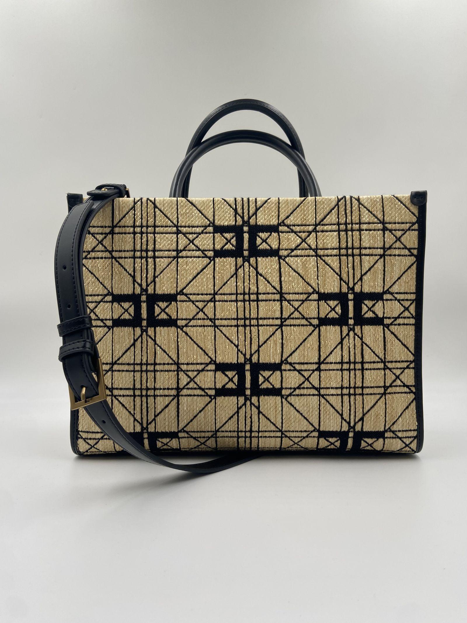 Borsa Shopper in tessuto jacquard - Elisabetta Franchi BS15A41E2 BD9 ELISABETTA FRANCHI 