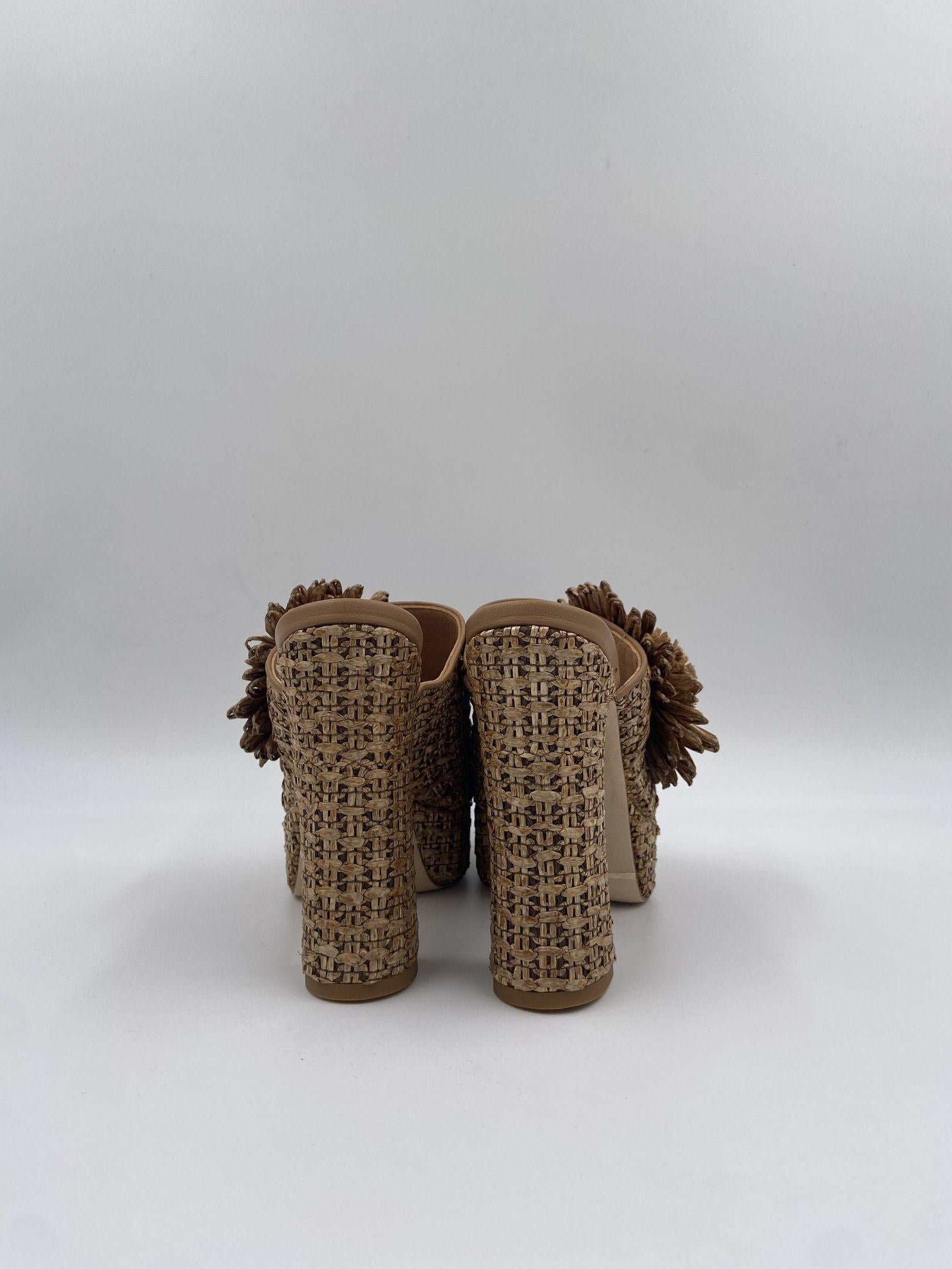 Sabot aperto in rafia con fiore 2588 BEIGE OFELIA 