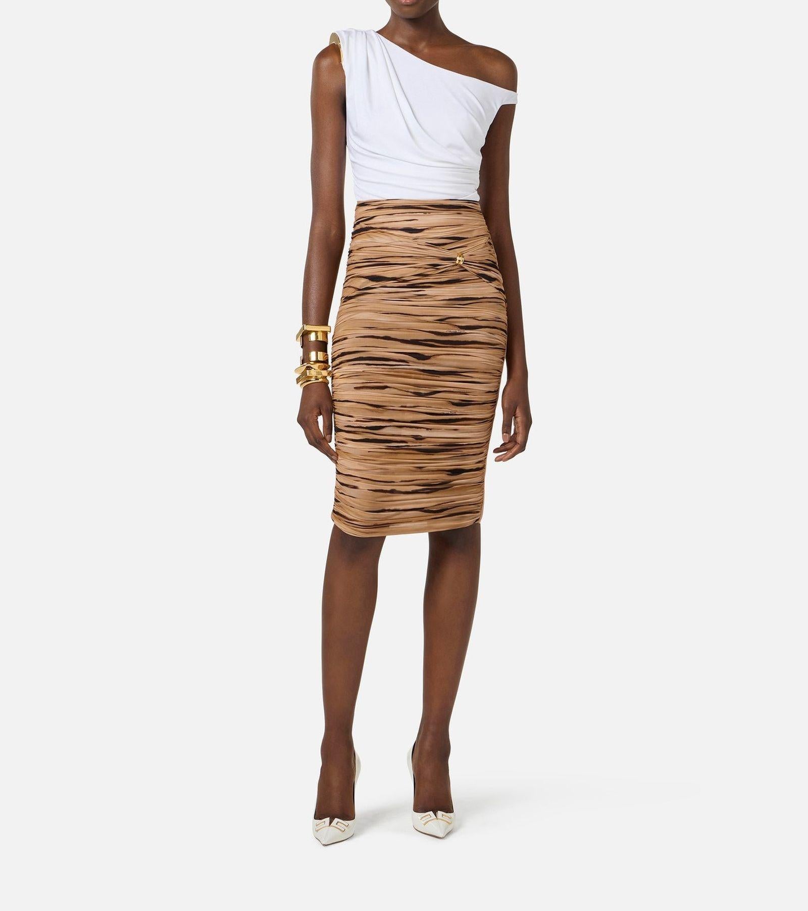 Body con spalla gioiello - Elisabetta Franchi BO01361E2 360 ELISABETTA FRANCHI 