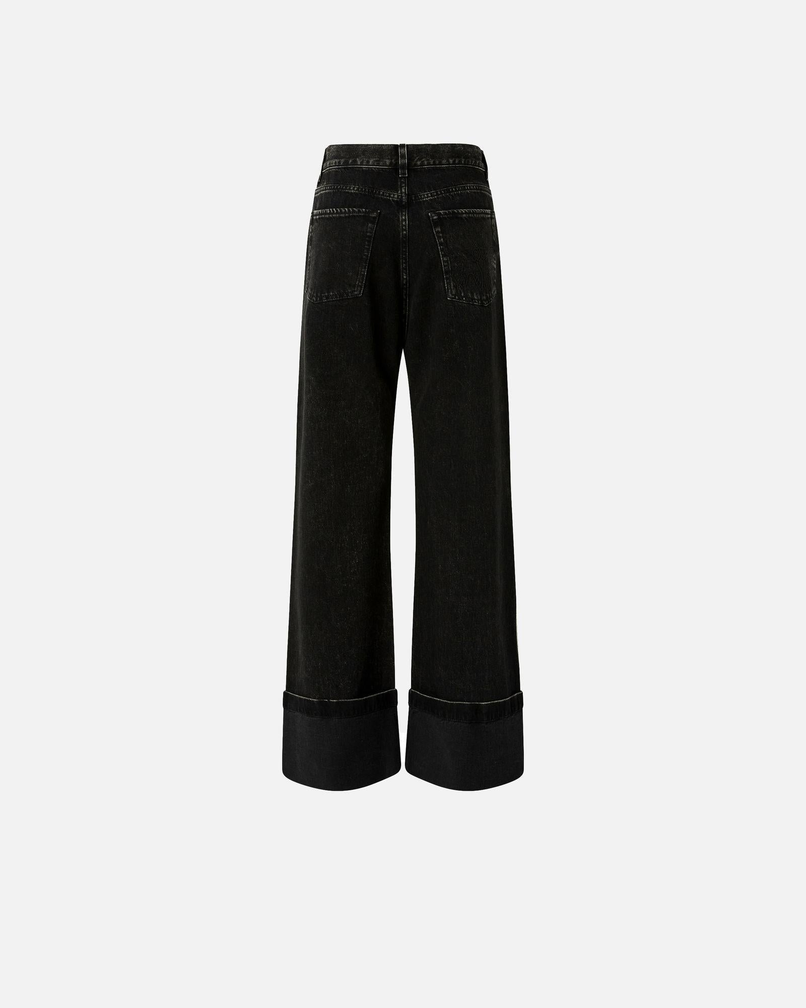 Jeans wide leg con risvolto 105541A2RR PJ4 PINKO 