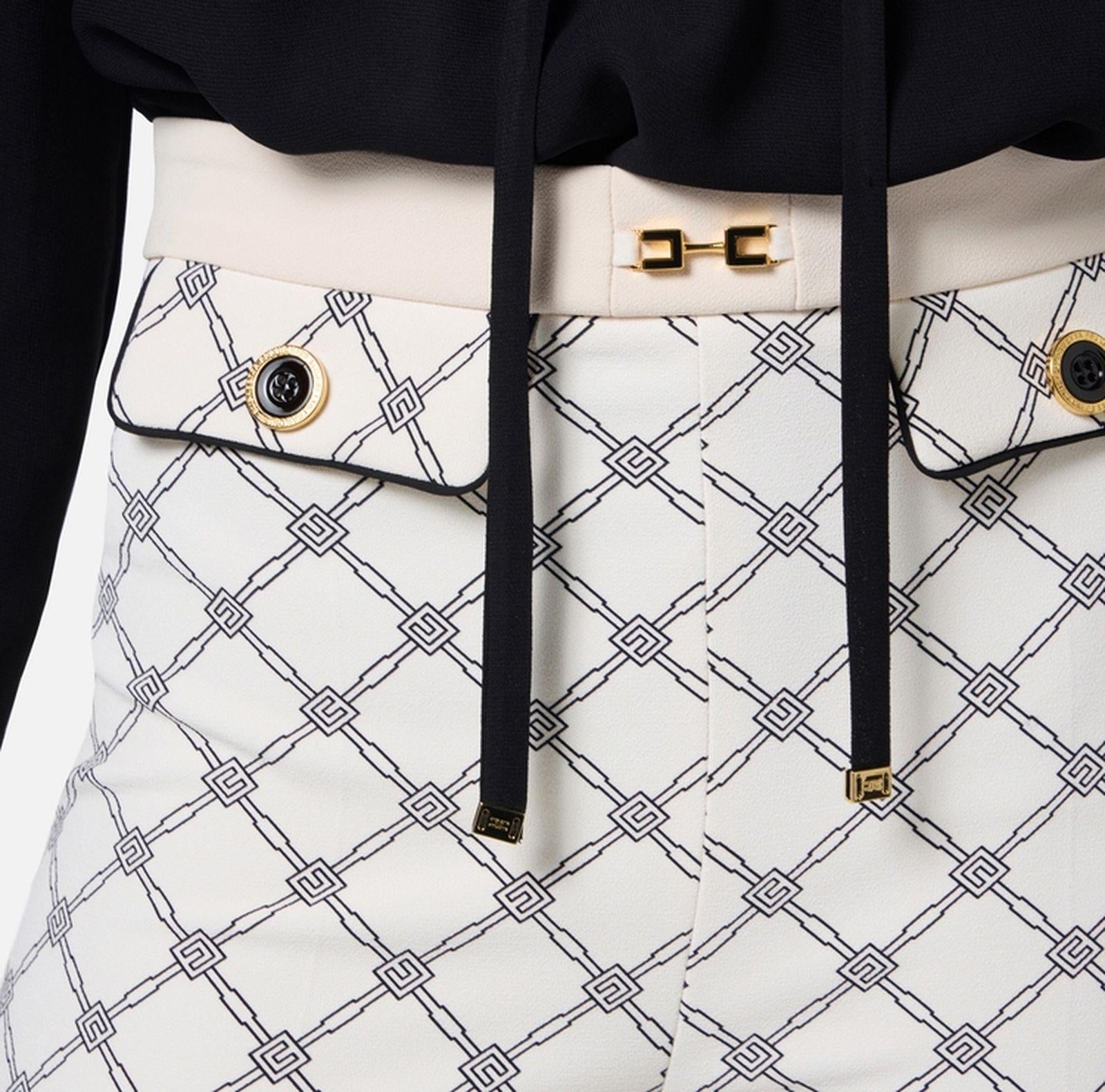 Pantalone con stampa losanghe - Elisabetta Franchi PAS7151E2 E84 ELISABETTA FRANCHI 