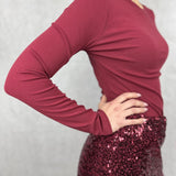 T- shirt manica lunga LC23465 BORDEAUX OFELIA 