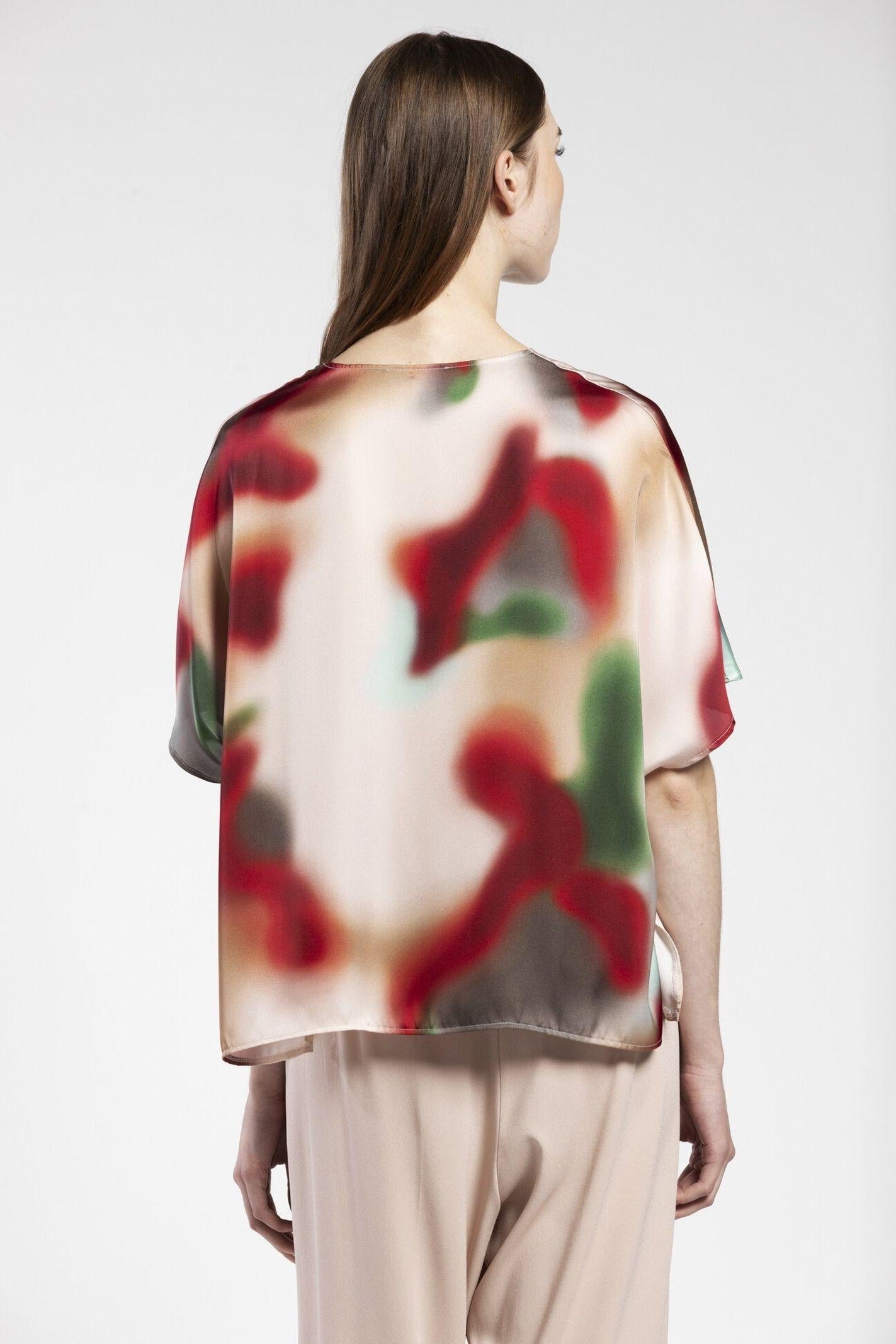 Blusa in raso fantasia multicolor MUEV30D8 03 CARLA G. 