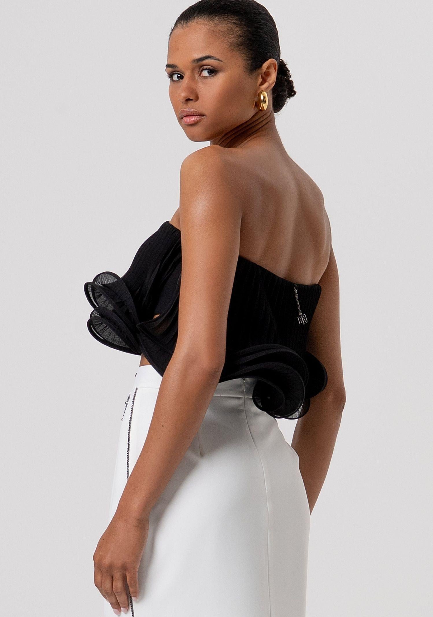 Top in georgette plissettata FQ26ST2010W412F9 053 FRACOMINA 