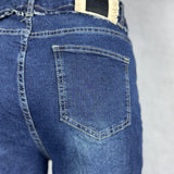 Jeans scuro vita alta gamba dritta