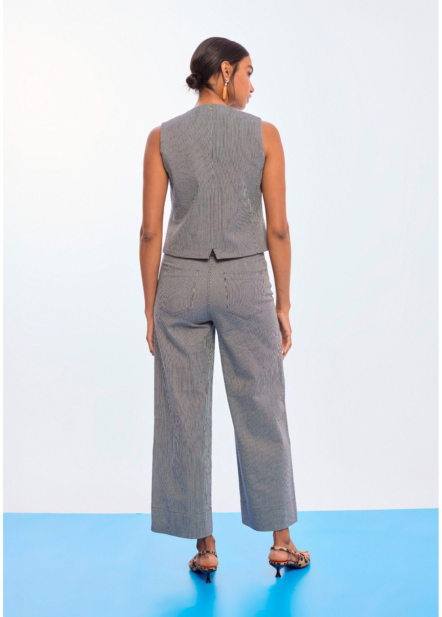 Gilet in twill a righe LS2602019 20N LOLA 