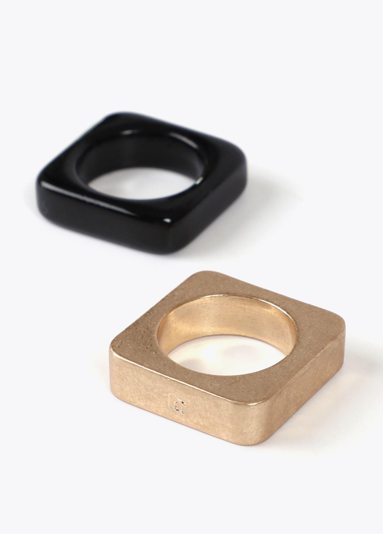 Set anellii quadrati bicolore LF2503025 2MN LOLA 