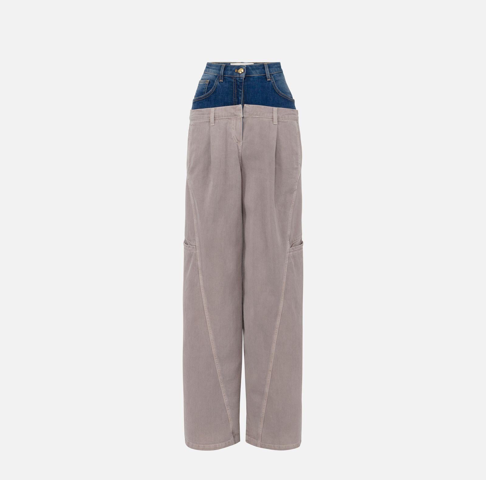 Pantalone cargo in cotone con baschina - Elisabetta Franchi PJ92D51E2 DL8 ELISABETTA FRANCHI 