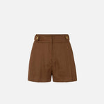 Shorts in lino con cinturini - Elisabetta Franchi SH01162E2 600 ELISABETTA FRANCHI 